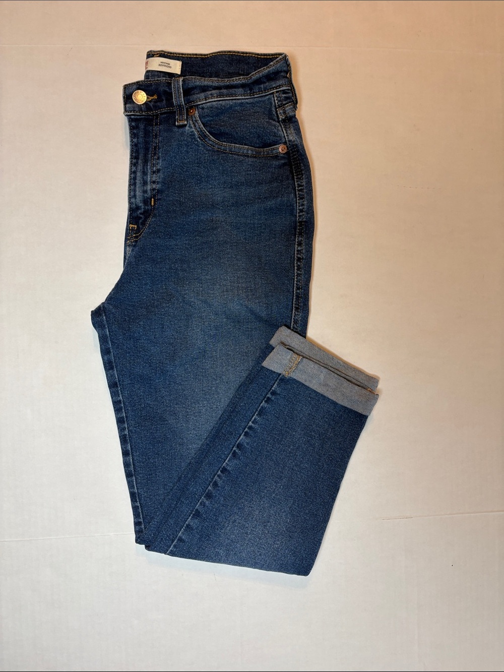 Signature by Levi Strauss Heritage Boyfriend cuffed jeans size 2